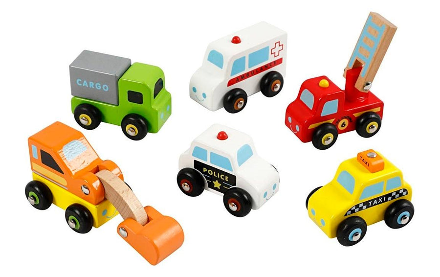 Viga Spielzeugfahrzeug Mini-Autos 6 Stk.