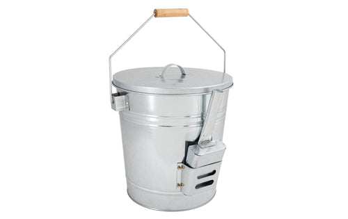 ascheeimer Aschenbehälter verzinktes Metall 30 cm mit Deckel Grills & Feuerstellen Nouvel
