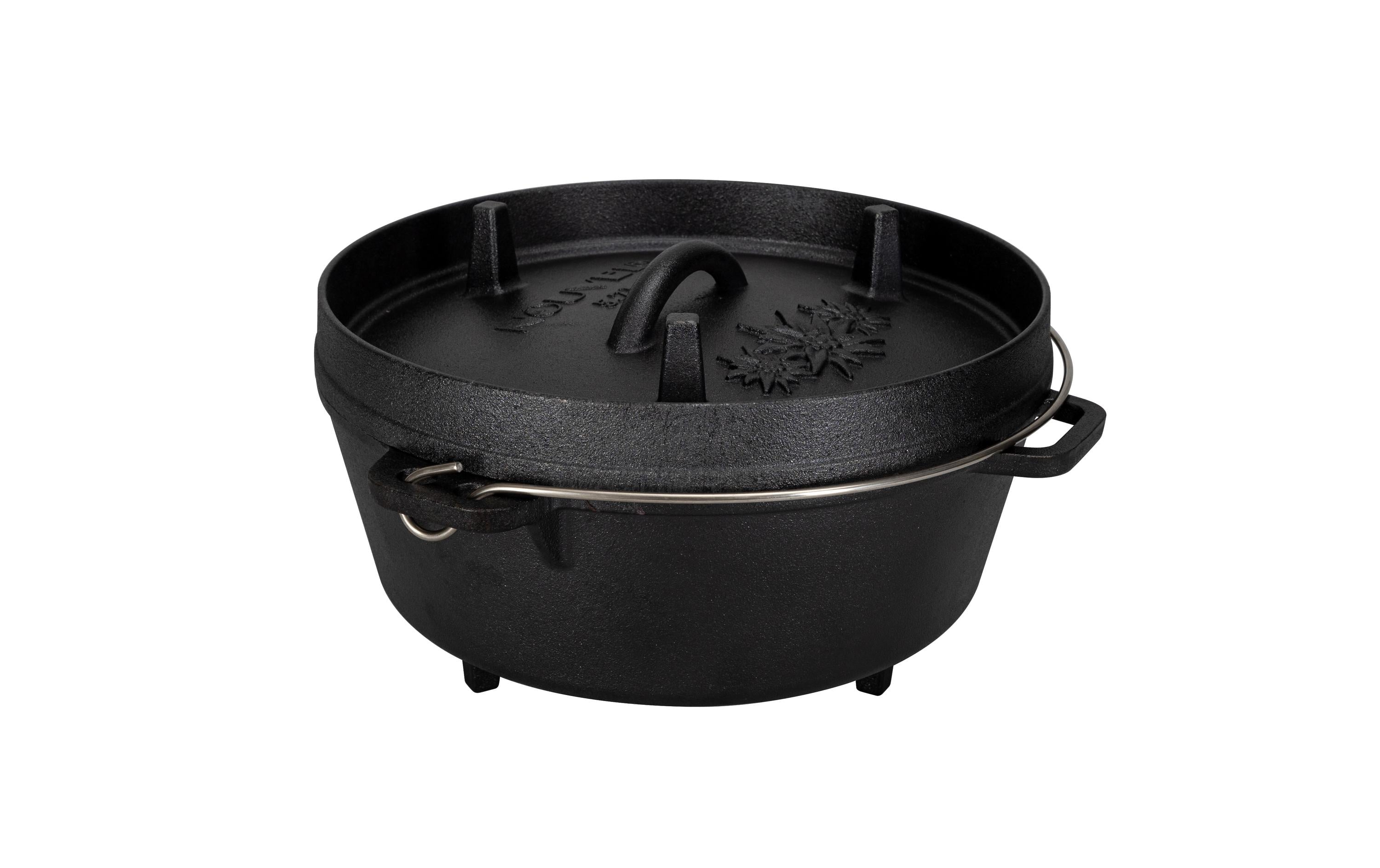 Gusseisen Dutch Oven Grilltopf Schwarz 5,7l Grills & Feuerstellen Nouvel