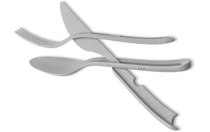 Silwy Besteck-Set Tricky in Grau mit Gabel, Löffel und Messer