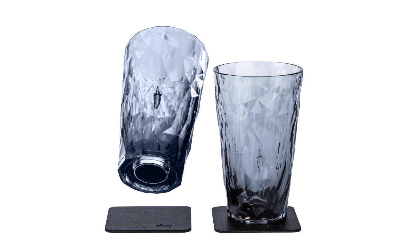 Magnet-Kunststoffgläser LONGDRINK (2er-Set) Hightech, grau