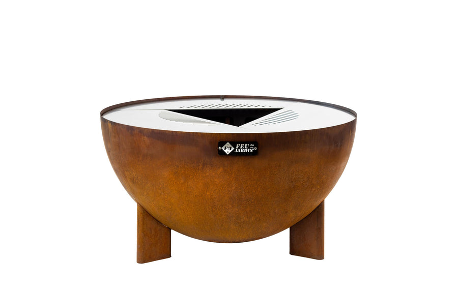 Feu du Jardin Feuerschale Edelstahl 98 cm abnehmbare Platte Grills & Feuerstellen FEU DU JARDIN