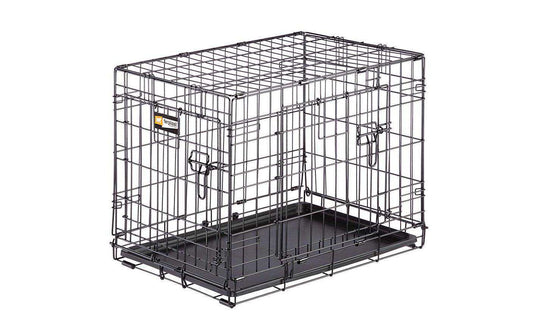 Ferplast Dog-Inn-60 faltbare Hundebox aus schwarzem Metall mit herausnehmbarer Bodenwanne