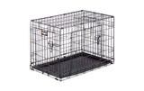Ferplast Hundetransportbox Dog-Inn-75 aus schwarzem Metall mit Gittertür und herausnehmbarer Bodenwanne