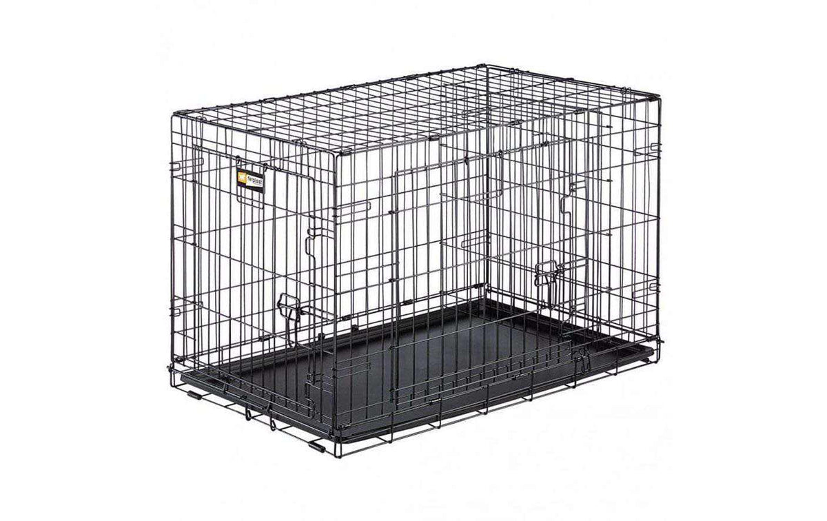 Ferplast Dog-Inn-90 Hundetransportbox aus schwarzem Metall mit herausnehmbarer Bodenschale