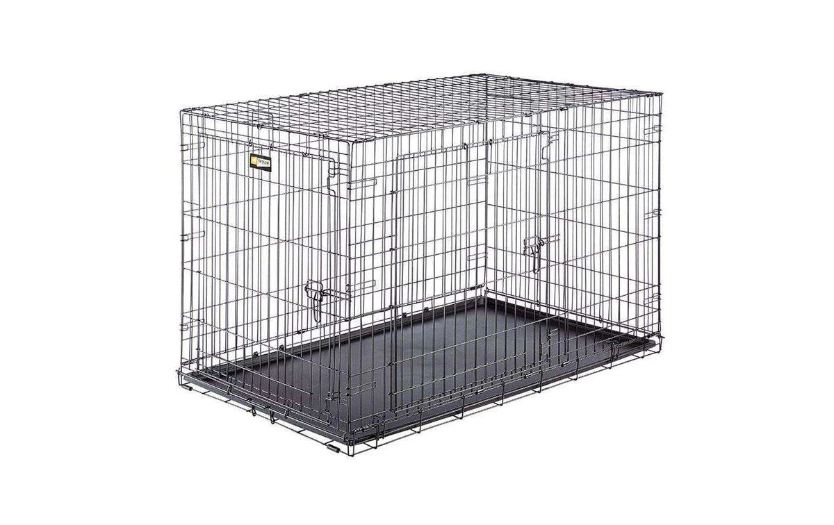 Ferplast Dog-Inn-120 Transportbox für Hunde aus schwarzem Drahtgitter mit herausnehmbarer Bodenwanne