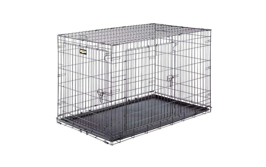 Ferplast Dog-Inn-120 Transportbox für Hunde aus schwarzem Drahtgitter mit herausnehmbarer Bodenwanne