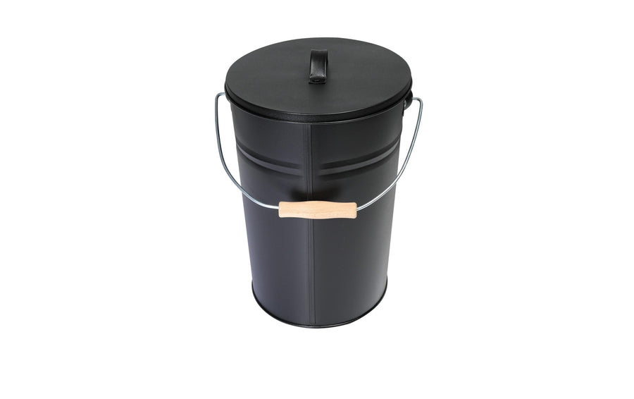 Kamino Ascheeimer 15l aus Stahl in Schwarz mit Deckel Grills & Feuerstellen Kamino