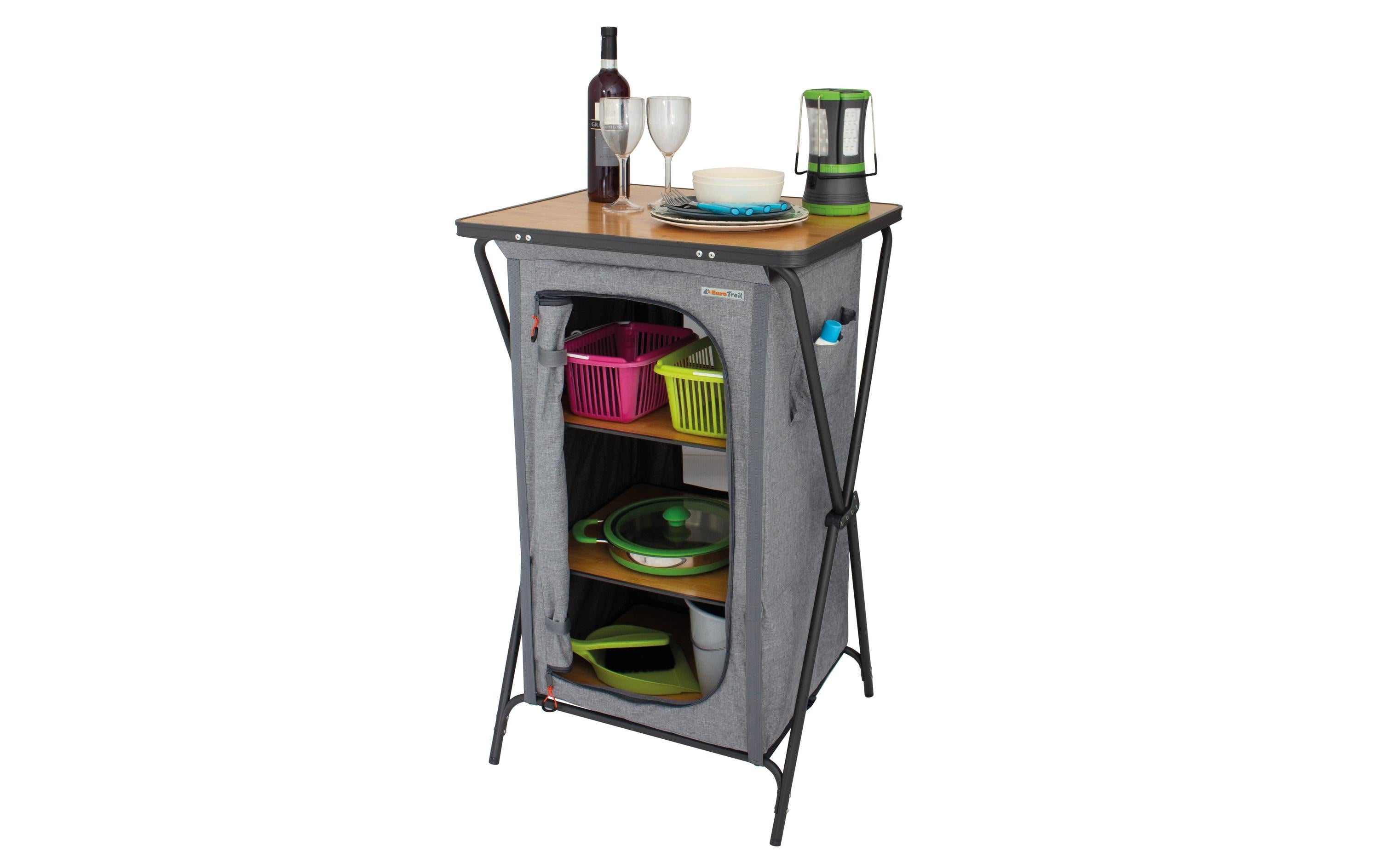 Eurotrail Campingschrank Grau Polyester leicht und tragbar Sport & Freizeit > Camping > Camping Zubehör Eurotrail