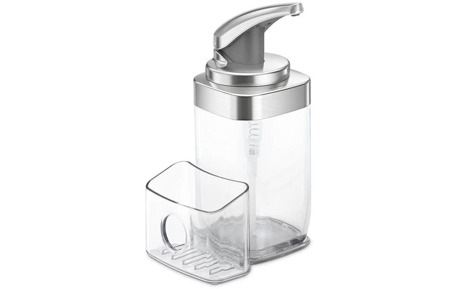 Simplehuman Seifenspender mit Caddy 650 ml, Transparent/Silber