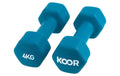 KOOR, Kurzhantel-Set 4 kg, Türkis 4 kg, Neopren, türkis