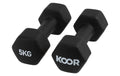 KOOR, Kurzhantel-Set 5 kg, Schwarz 5 kg, Neopren, schwarz