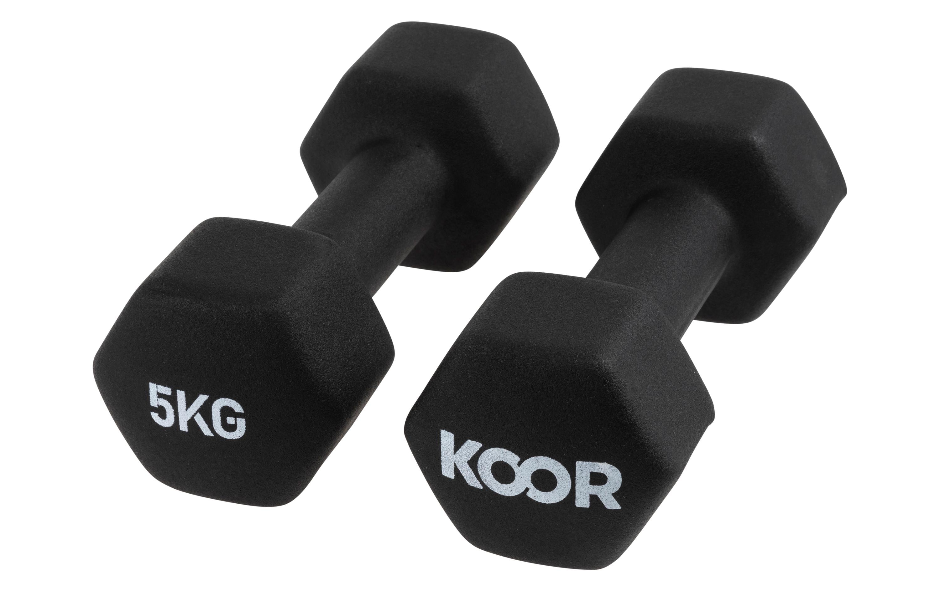 KOOR, Kurzhantel-Set 5 kg, Schwarz 5 kg, Neopren, schwarz