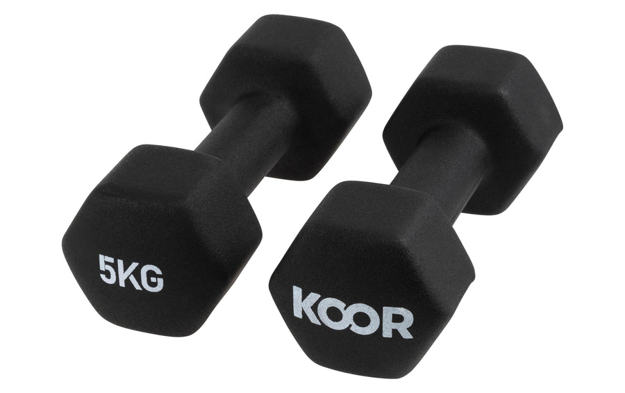 KOOR Kurzhantel-Set 5 kg, Schwarz