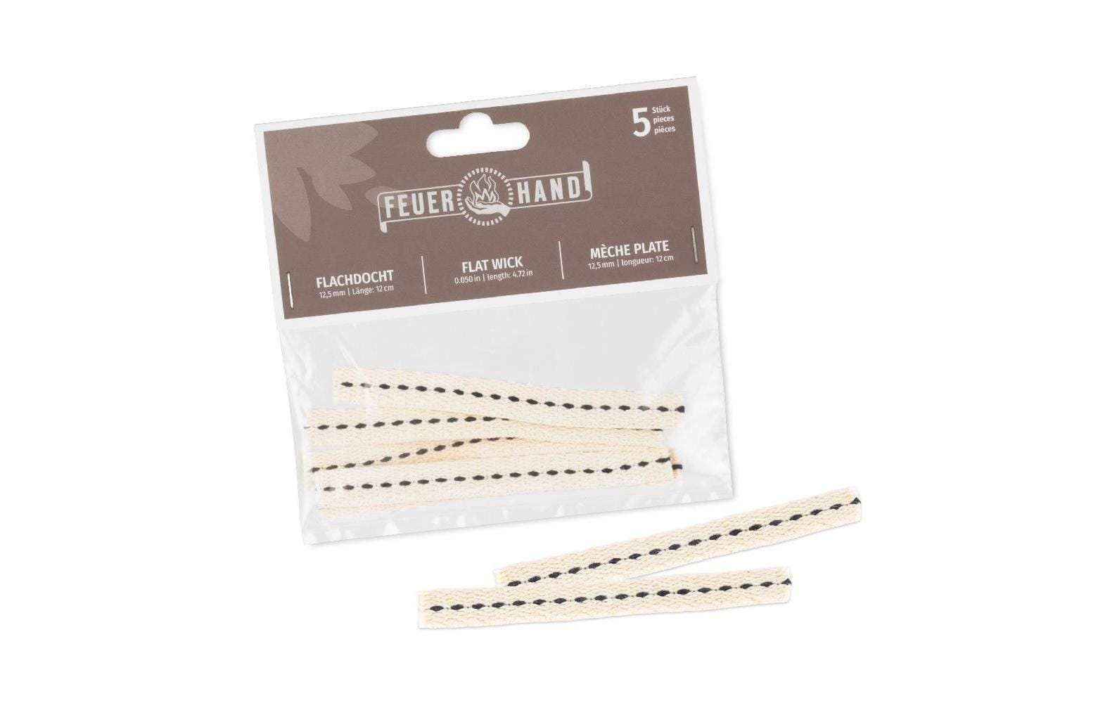 Feuerhand Flachdocht Baumwolle 12,5 mm x 12 cm 5er Set Sport & Freizeit > Camping > Camping Zubehör Feuerhand
