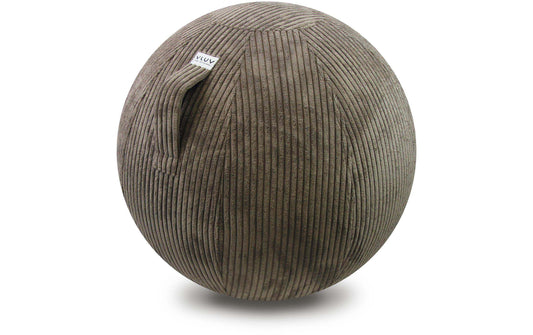 VLUV Vlip Sitzball aus geripptem Polyester in Nougat mit seitlicher Öffnungslasche