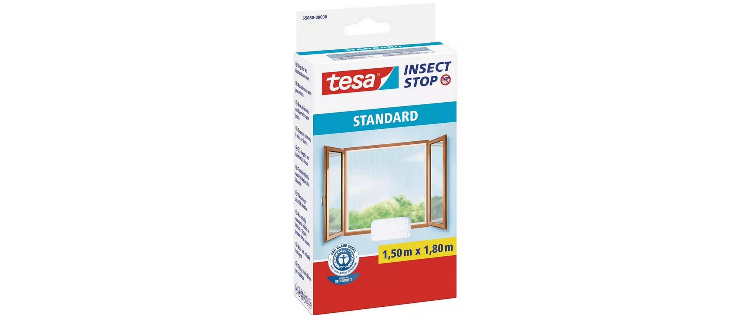 Tesa Fliegengitter Fenster Insektenschutz Weiß 1,5 m x 1,8 m 2er Set Garteneinrichtung tesa