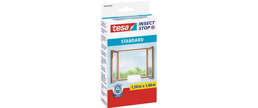 Tesa Fliegengitter Fenster Insektenschutz Weiß 1,5 m x 1,8 m 2er Set Garteneinrichtung tesa