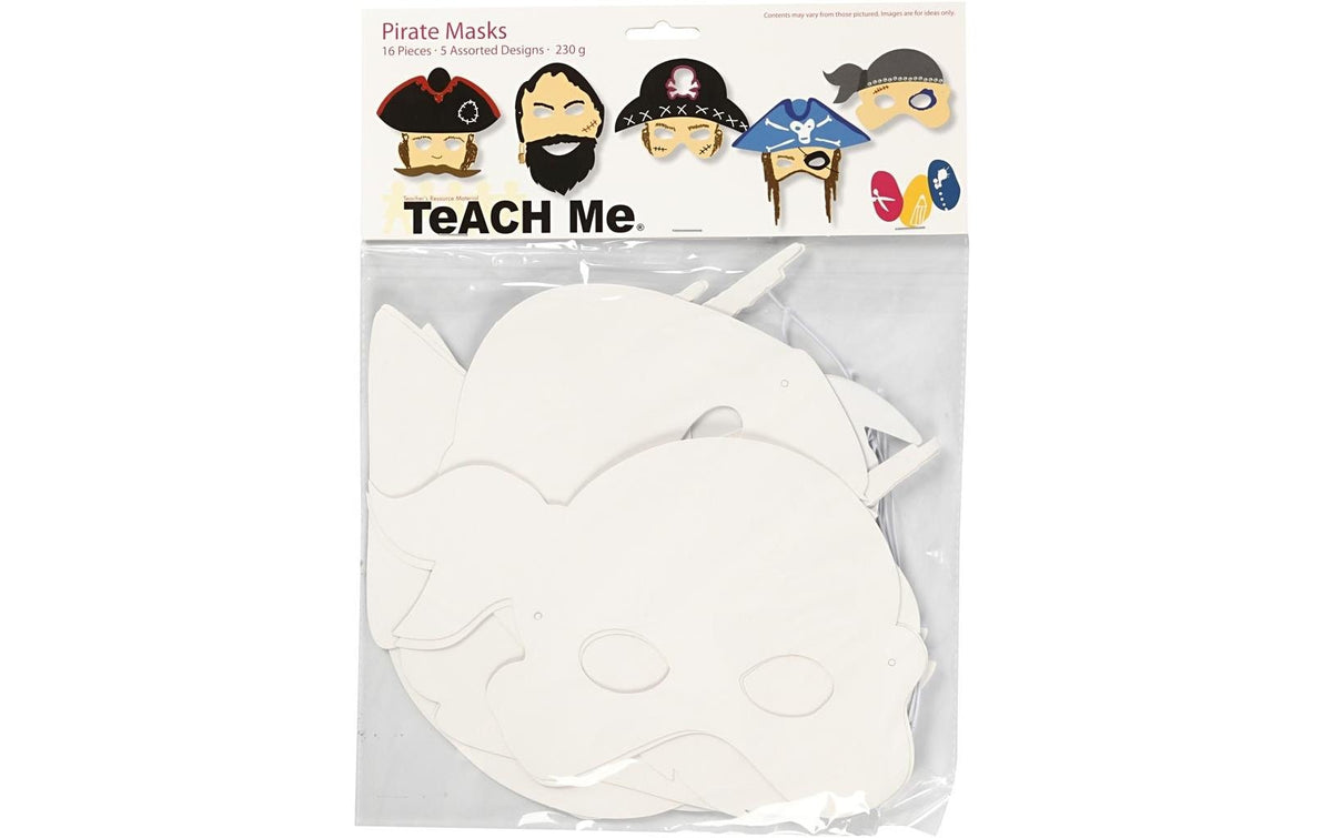 Pappmasken Tiermotive Weiss 16 Stück von Creativ Company