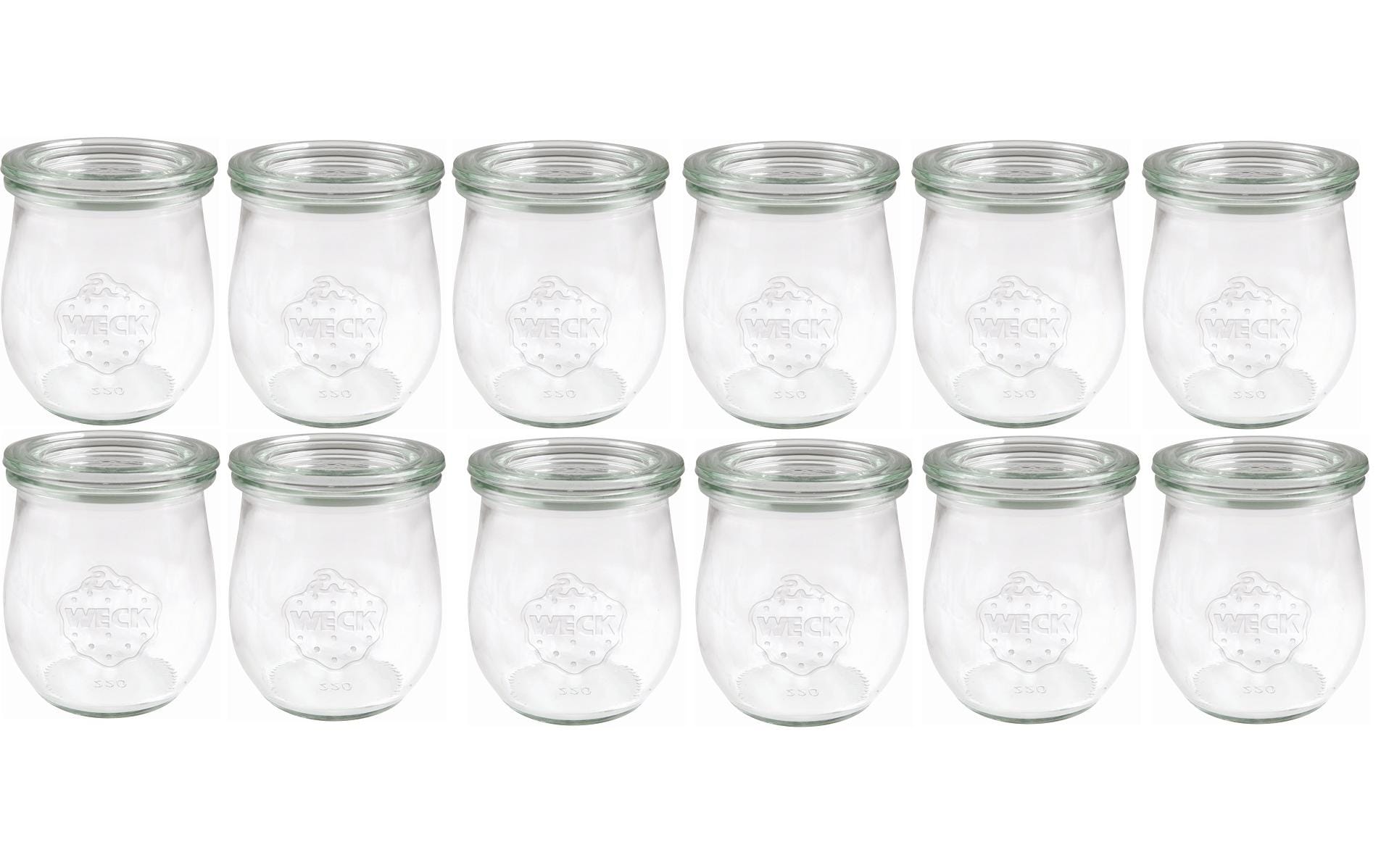 Weck, Einmachglas 220 ml, 12 Stück mit Deckel