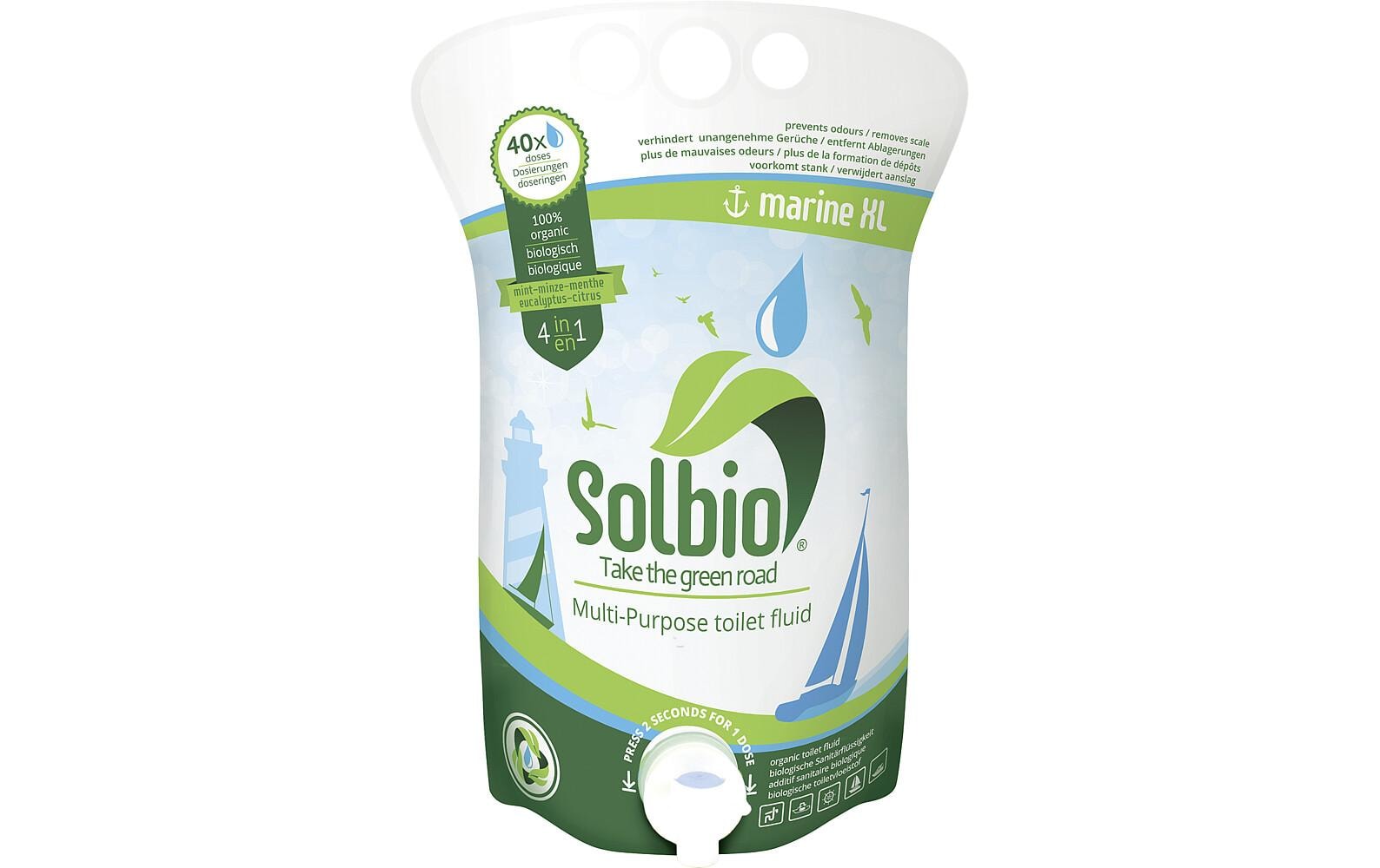 Toilettenflüssigkeit Marine XL, 1.6 Liter für Bootfahrer, 40 Dosierungen