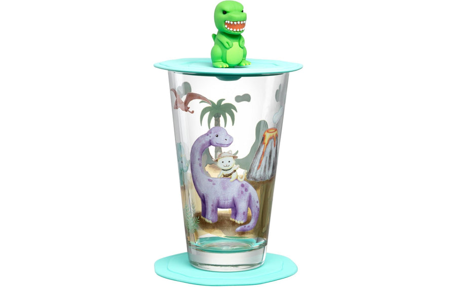 LEONARDO Kindertrinkglas Avventura 300 ml, 3-teilig, Dinosaurier