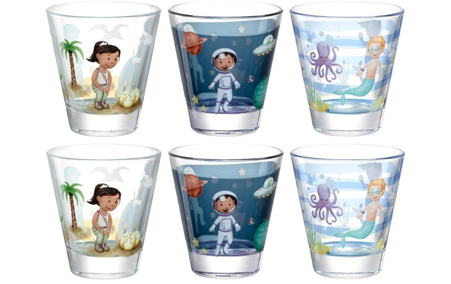 LEONARDO Kindertrinkglas Avventura 215 ml, 6 Stück, Assortiert
