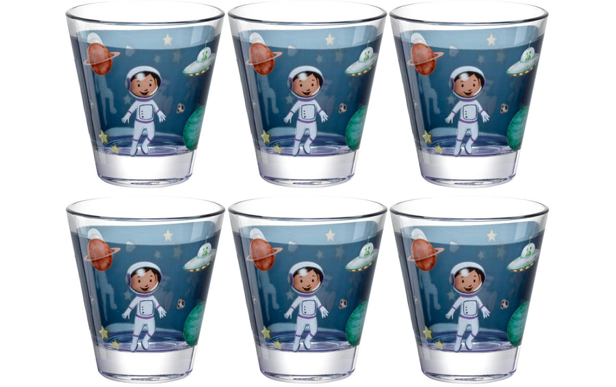 LEONARDO Kindertrinkglas Avventura 215 ml, 6 Stück, Weltall