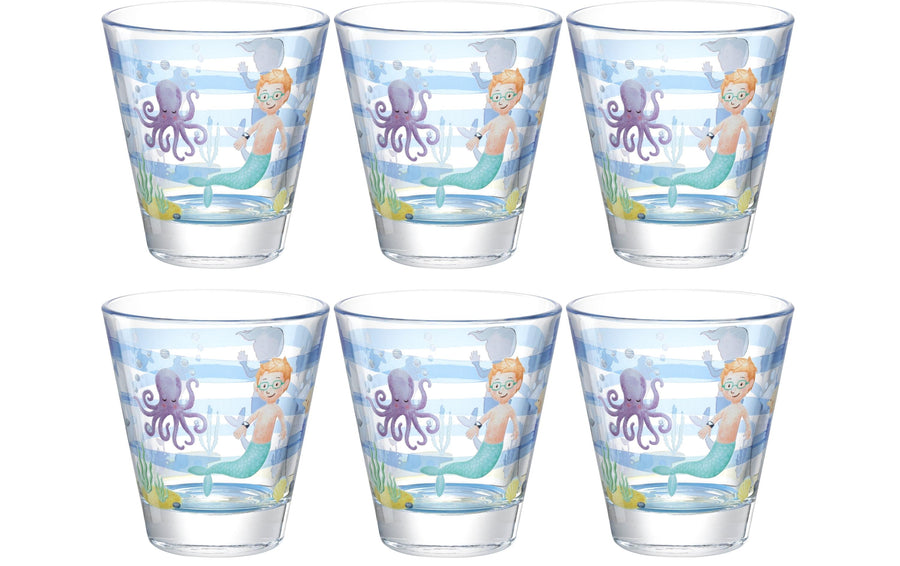 LEONARDO Kindertrinkglas Avventura 215 ml, 6 Stück, Meer