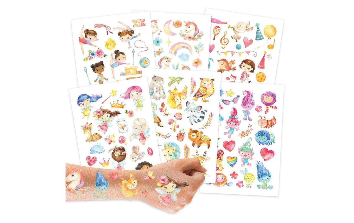 Papierdrachen Tattoo Set Feen und Trolle