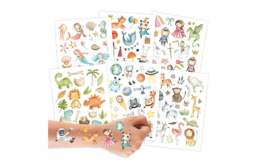 Papierdrachen Tattoo Set Bunter Mix