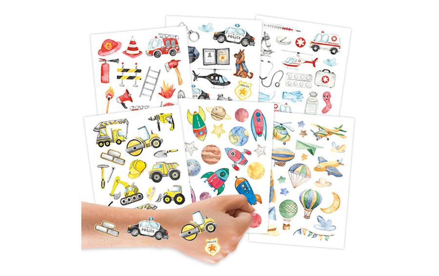 Papierdrachen Tattoo Set Berufe