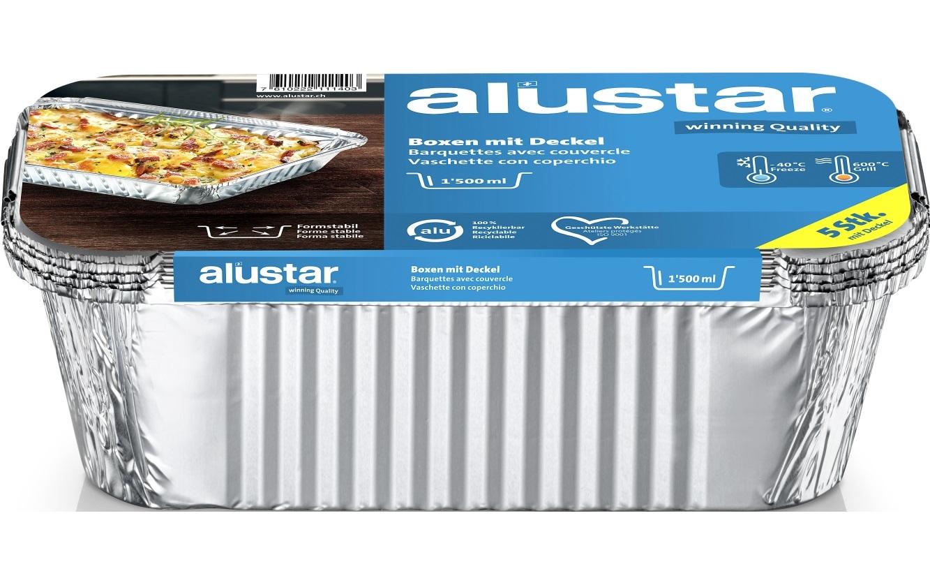 Alustar Boxen mit Deckel 1500 ml für Grillen und Transport Grills & Feuerstellen Alustar