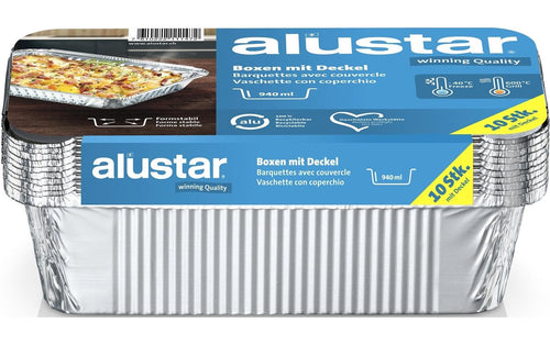 Alustar Boxen Aluminium 10er Set 940 ml mit Deckel Grills & Feuerstellen Alustar