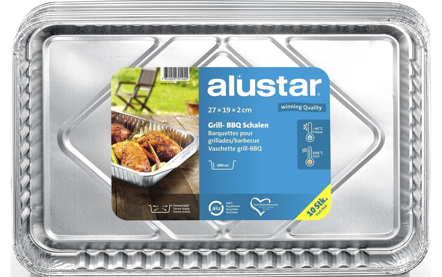 Alustar Grillschale 27 x 19 x 2 cm, 10 Stück