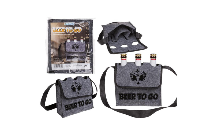 Partyartikel Partyaccessoire Tasche Beer to go mit 3 Fächern