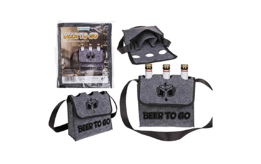 Partyartikel Partyaccessoire Tasche Beer to go mit 3 Fächern