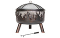 La Hacienda Feuerschale Wildfire Stahl 61 cm mit Schutzgitter Grills & Feuerstellen La Hacienda