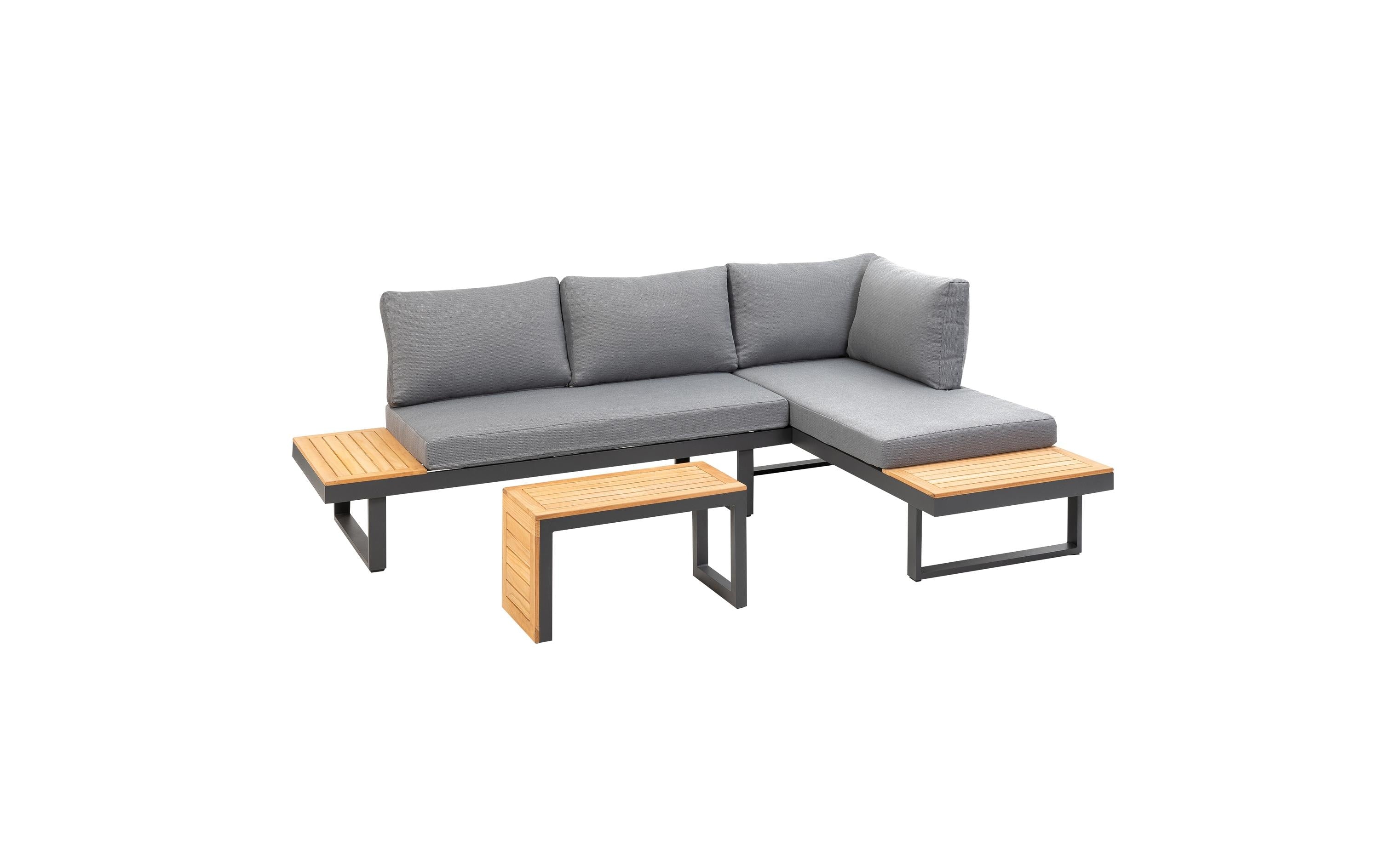 COCON Lounge-Set Ascona Aluminium Anthrazit Grau für 4 Personen Garteneinrichtung COCON