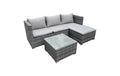 COCON Lounge-Set Brissago grau-marmor wetterfest für 4 Personen Garteneinrichtung COCON