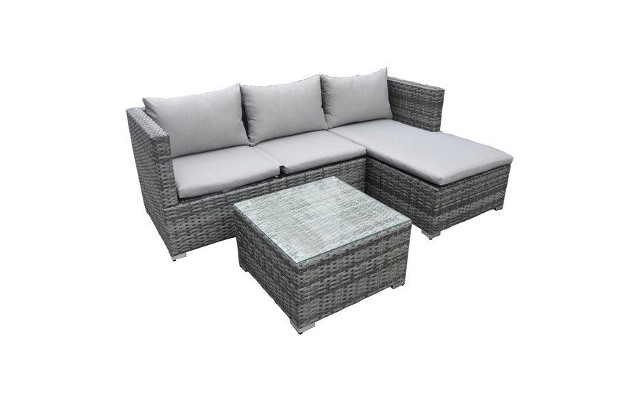 COCON Lounge-Set Brissago grau-marmor wetterfest für 4 Personen Garteneinrichtung COCON
