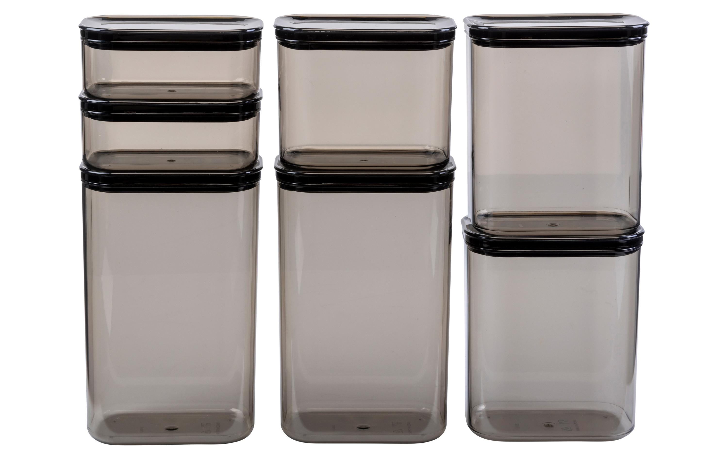 FURBER, Vorratsbehälter 7 Stück, Schwarz 2 x 2L, 2 x 1.5L, 1 x 1L, 2 x 470ml