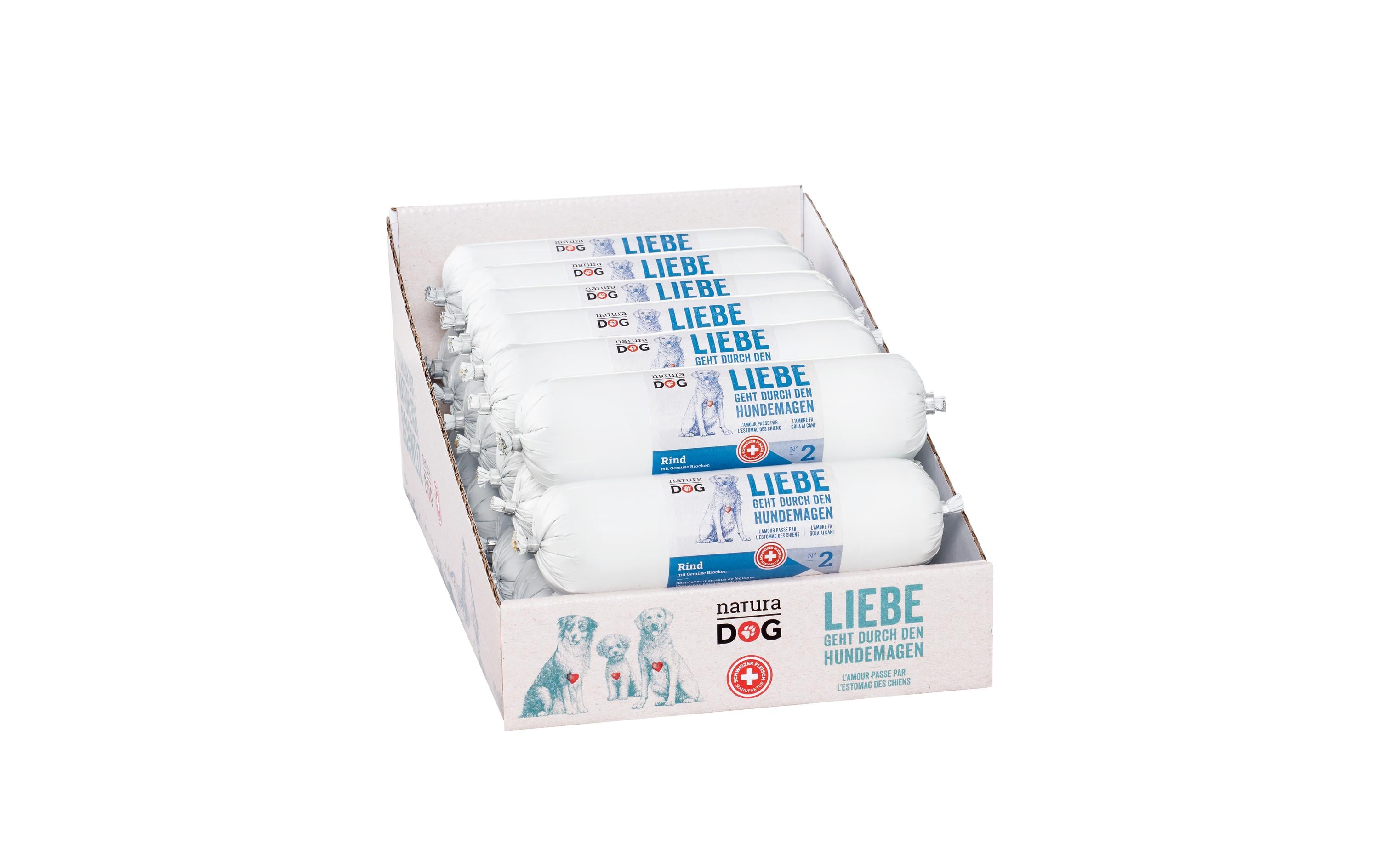 naturaDog Nassfutter Rind mit Gemüse Brocken Multipack, 20 x 400 g