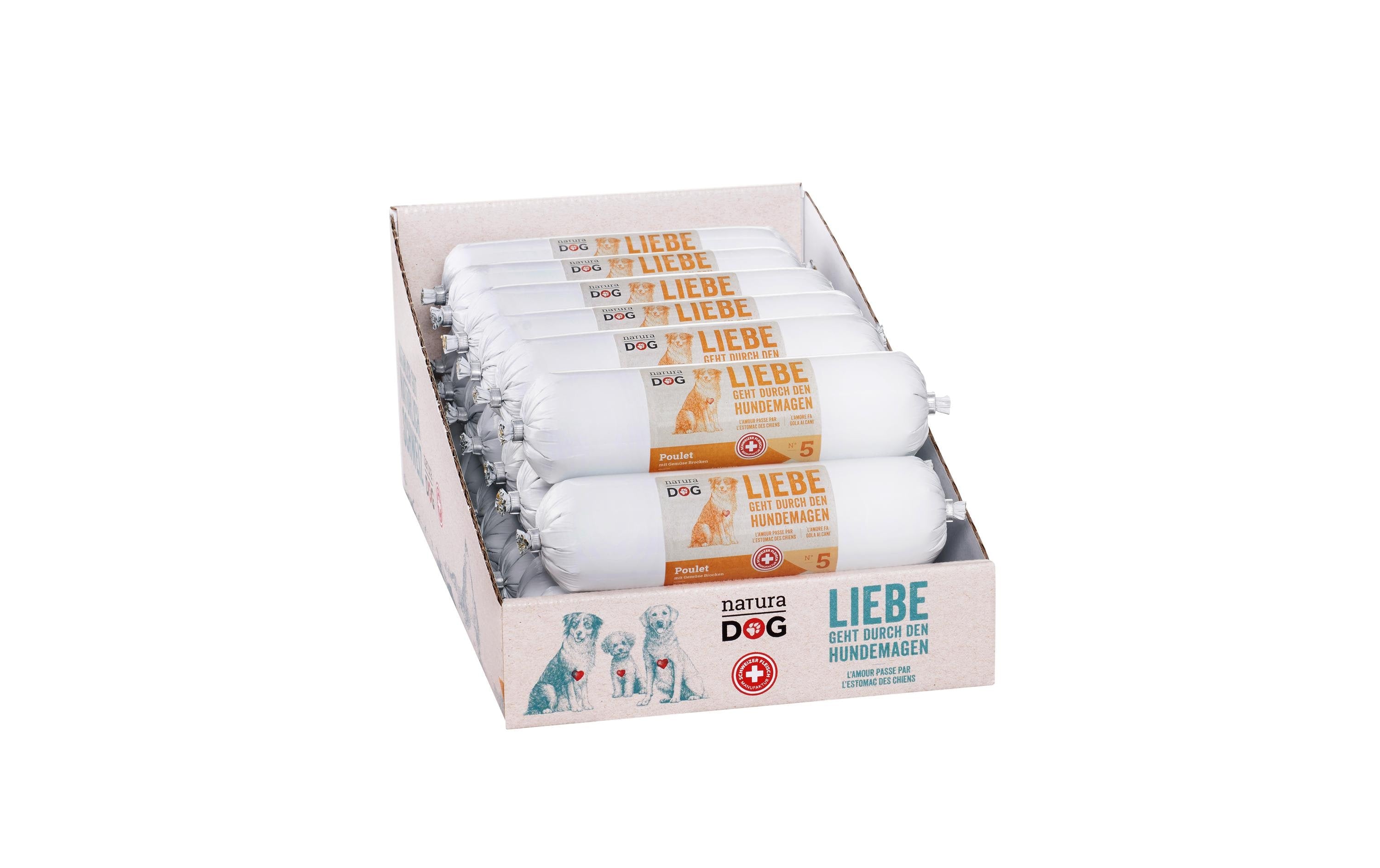 naturaDog Nassfutter Poulet mit Gemüse Brocken Multipack, 20 x 400 g