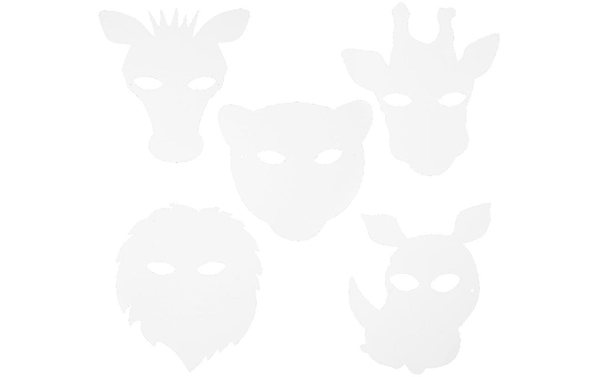 Creativ Company Partyaccessoire Masken Dschungel 16 Stück, Weiss