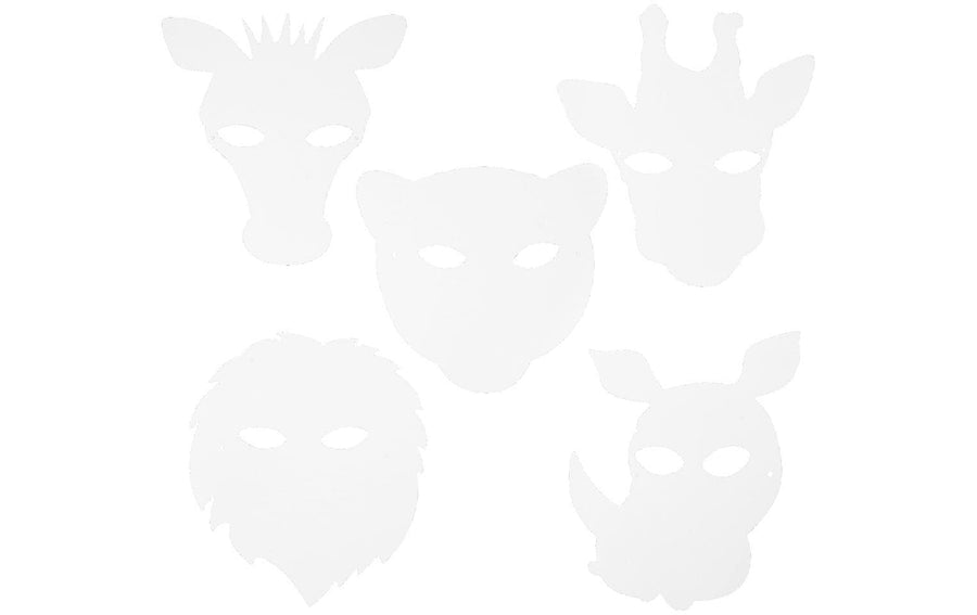 Creativ Company Partyaccessoire Masken Dschungel 16 Stück, Weiss