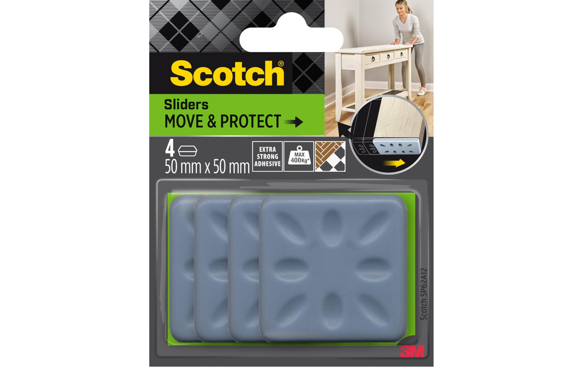 Möbelgleiter Move & Protect 50x50 mm Grau 4er Pack