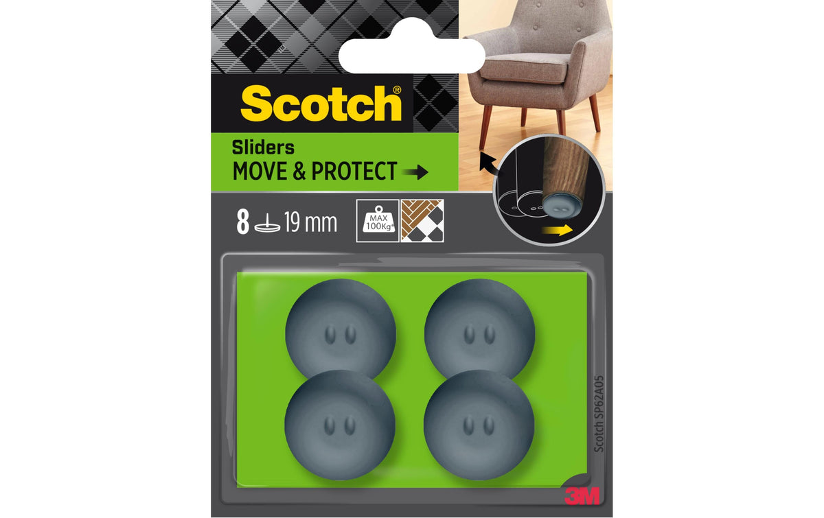 Möbelzubehör Scotch Move & Protect Ø 19 mm Grau