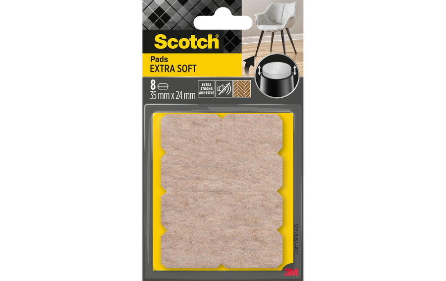 Möbelzubehör Filzgleiter Extra-Soft 35x24 mm Beige 8er Pack Scotch