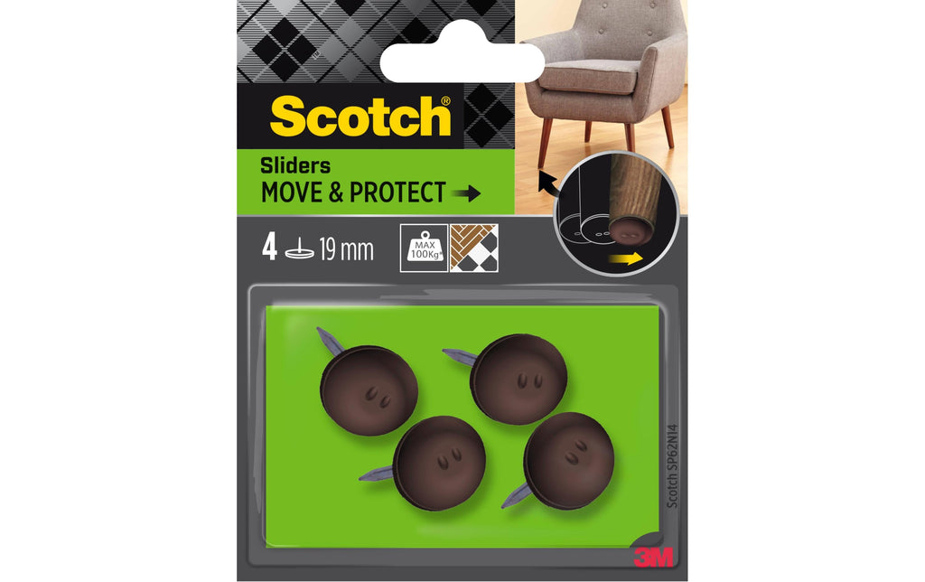 Möbelzubehör Ø 19 mm Braun 4er Pack Scotch
